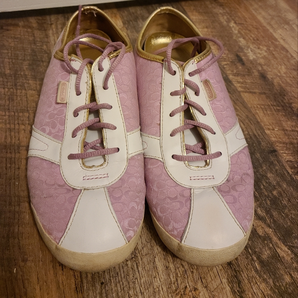 Pink Coach Flats